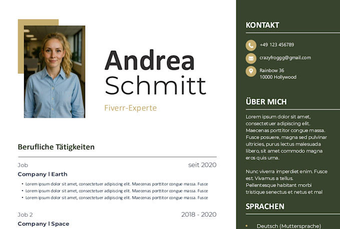 create your CV lebenslauf